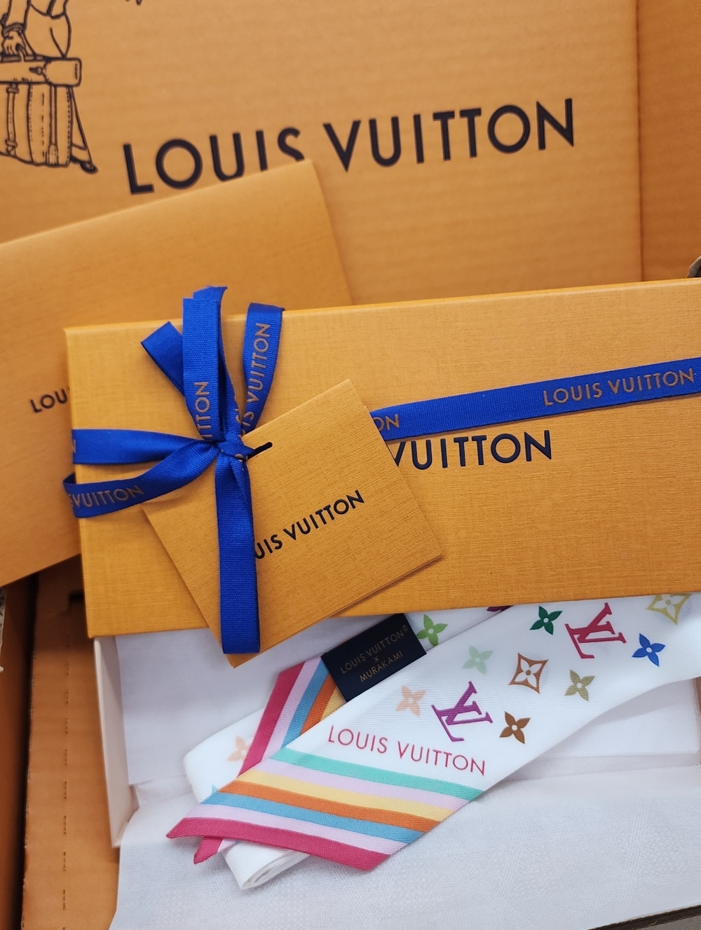 LOUIS VUITTON LV x TM Murakami White Multicolor Silk Bandeau BB NWT M94963